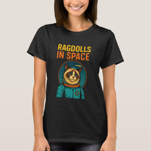 Funny Ragdoll Cat Lover Retro Space Astronaut T-Shirt