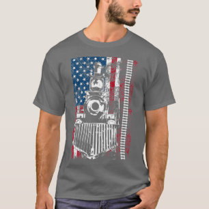 Funny Railroad Flag Train Lovers Gift For Men T-Shirt