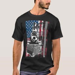 Funny Railroad Flag Train Lovers Gift For Men T-Shirt