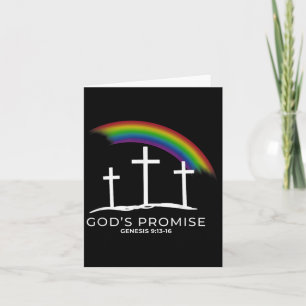 Funny Rainbow Christ Cross - Christian Quote God's Card