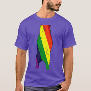 Funny Rainbow Flag Gay Bear LGBT Pride Month Gift  T-Shirt