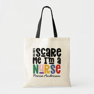 Funny rainbow nurse typography thanks you modern tote bag