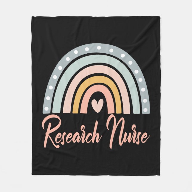 funny rainbow research nurse fleece blanket (Front)