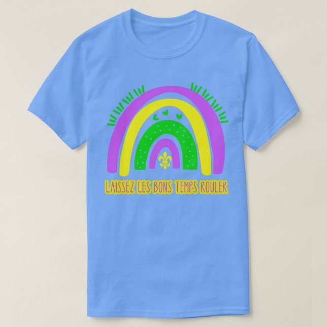 Funny Rainbow Trendy Unique Fleur de Lis T-Shirt (Design Front)