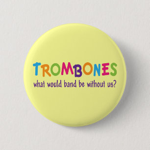 Funny Rainbow Trombone Band Gift 6 Cm Round Badge