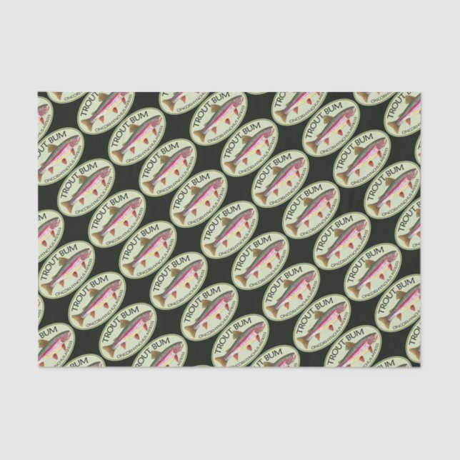 Funny Rainbow Trout Bum Fishing Tissue Paper (Front)
