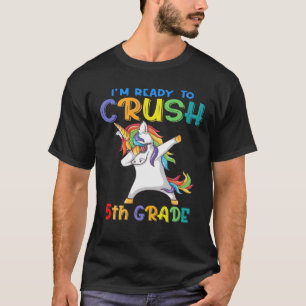 Funny Rainbow Unicorn 5Th Grade Colourful Back To  T-Shirt