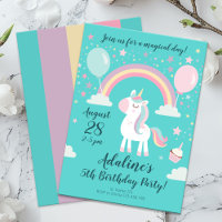 Funny Rainbow Unicorn Birthday Party