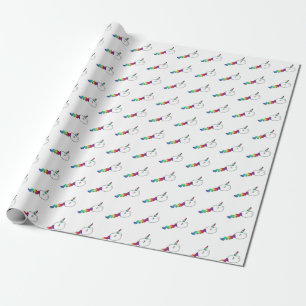 Funny Rainbow Unicorn Swimming Sperm Wrapping Paper