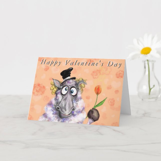 Funny Ram Valentine's Day Card (Small Plant)