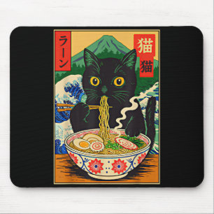 Funny Ramen Cat Japanese Noodle Kitten Mouse Mat