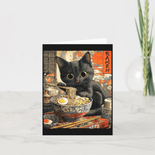Funny Ramen Cat Noodle Lovers Anime Otaku  Card