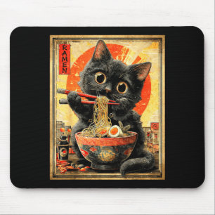Funny Ramen Cat Noodle Lovers Anime Otaku Mouse Mat