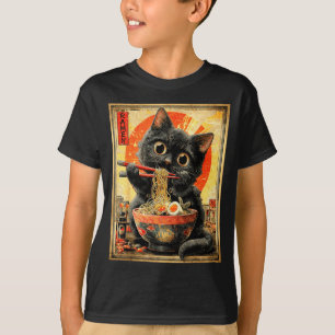 Funny Ramen Cat Noodle Lovers Anime Otaku T-Shirt