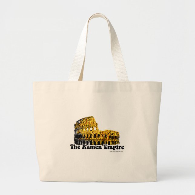 Funny Ramen Empire Travel Parody Art Large Tote Bag (Front)