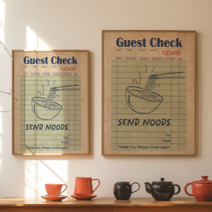 Funny Ramen Meme Vintage Diner Kitchen Poster 