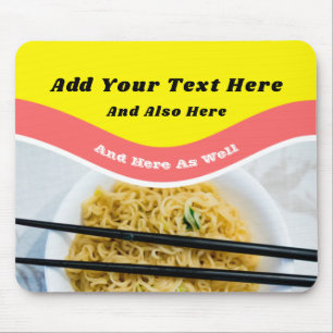 Funny Ramen Noodles Packet Custom Message Mouse Mat