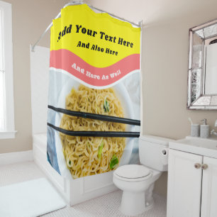 Funny Ramen Noodles Packet Custom Message Shower Curtain