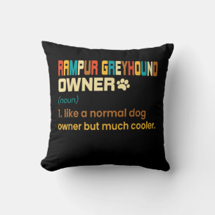 Funny Rampur Greyhound Vintage Retro Dog Mum Dad G Cushion