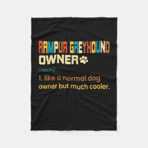 Funny Rampur Greyhound Vintage Retro Dog Mum Dad G Fleece Blanket