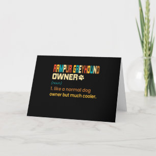 Funny Rampur Greyhound Vintage Retro Dog Mum Dad G Holiday Card