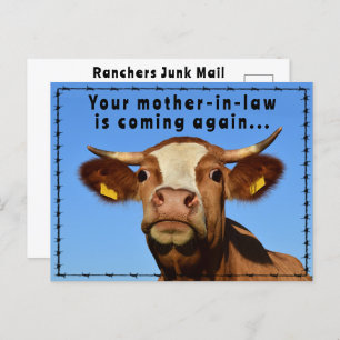 Funny Ranchers Junk Mail Country Western Tales Postcard