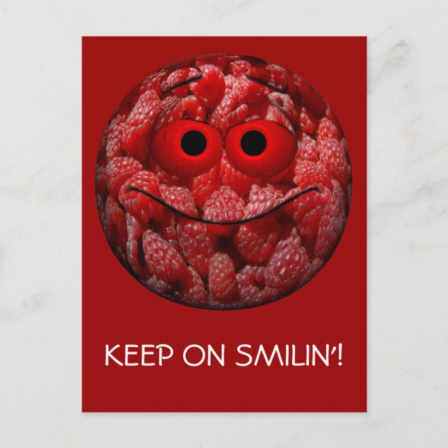 Funny Raspberry Emoticon Postcard (Front)