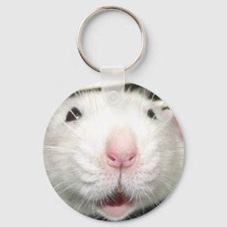 Funny rat face Button Keychain