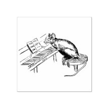 Funny Rat on Stool Playing the Piano