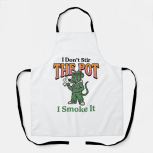 Funny Rat Pot Quote Vintage Engraving Design_1 Apron