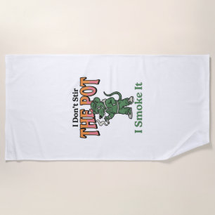 Funny Rat Pot Quote Vintage Engraving Design_1 Beach Towel