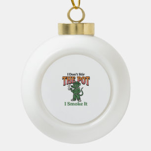 Funny Rat Pot Quote Vintage Engraving Design_1 Ceramic Ball Christmas Ornament