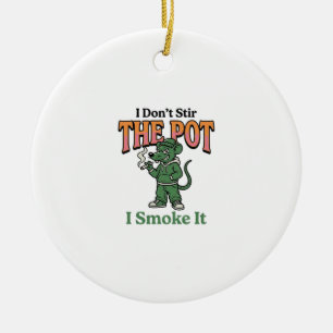 Funny Rat Pot Quote Vintage Engraving Design_1 Ceramic Tree Decoration