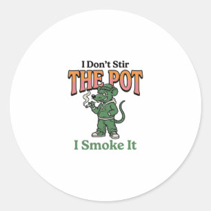 Funny Rat Pot Quote Vintage Engraving Design_1 Classic Round Sticker