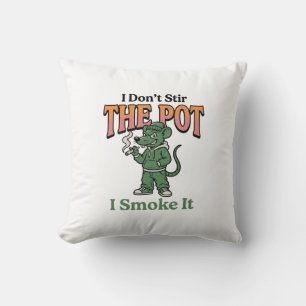 Funny Rat Pot Quote Vintage Engraving Design_1 Cushion