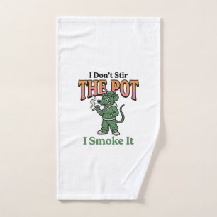 Funny Rat Pot Quote Vintage Engraving Design_1 Hand Towel