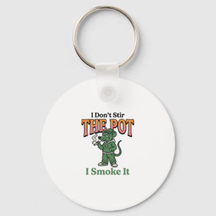 Funny Rat Pot Quote Vintage Engraving Design_1 Key Ring