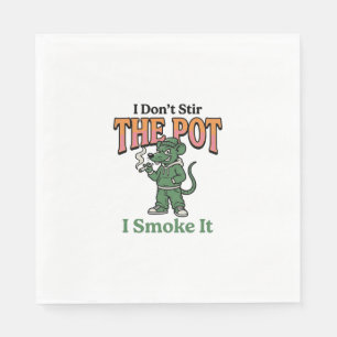 Funny Rat Pot Quote Vintage Engraving Design_1 Napkin