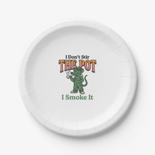 Funny Rat Pot Quote Vintage Engraving Design_1 Paper Plate