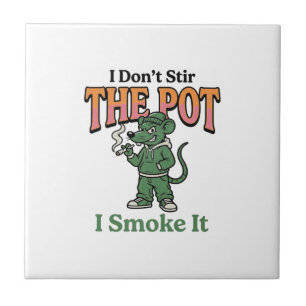 Funny Rat Pot Quote Vintage Engraving Design_1 Tile