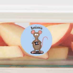Funny rat with camera cartoon illustration