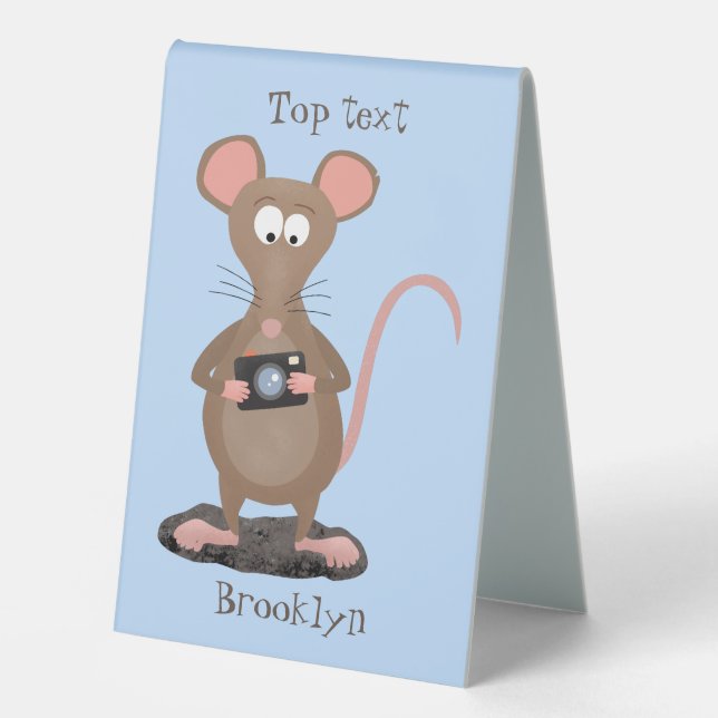 Funny rat with camera cartoon illustration (Front)