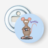 Funny rat with camera cartoon illustration