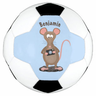 Funny rat with camera cartoon illustration football