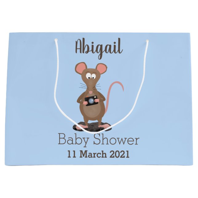 Funny rat with camera cartoon illustration large gift bag (Front)