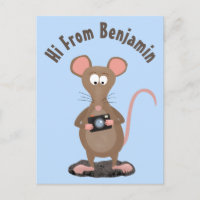 Funny rat with camera cartoon illustration