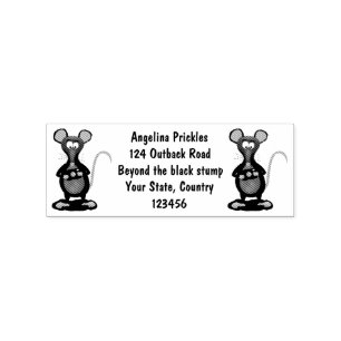 Funny rat with camera cartoon illustration rubber stamp