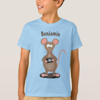 Funny rat with camera cartoon illustration