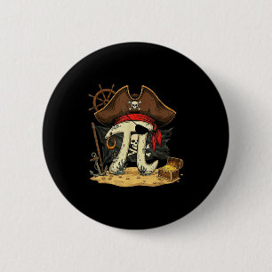 Funny rate pirate piday 314 math teacher science 6 cm round badge
