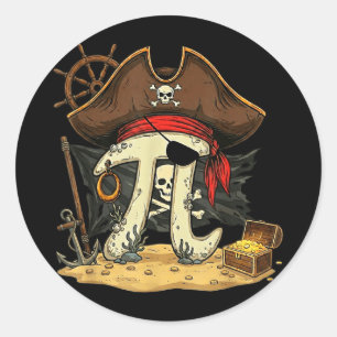 Funny rate pirate piday 314 math teacher science classic round sticker